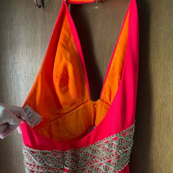 70s Mike Benet halter gown red - Picture 7 of 8